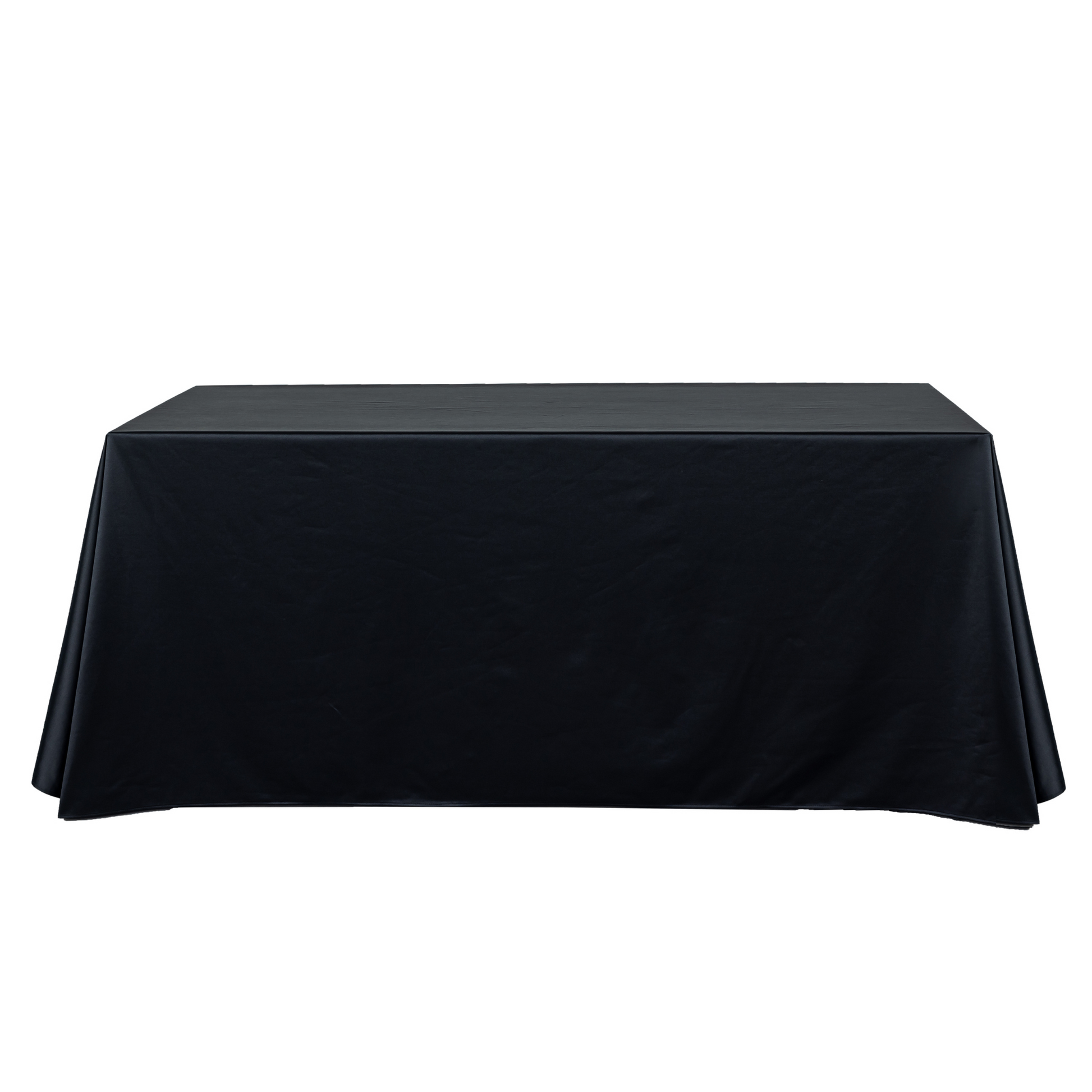 Premium Satin (Wrinkle-Resistant) King 108"x156" Rectangular Tablecloth Black front view