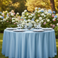 Premium Satin (Wrinkle-Resistant) 120" Round Tablecloth - Baby Blue