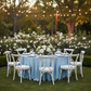 Premium Satin (Wrinkle-Resistant) 120" Round Tablecloth - Baby Blue