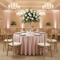 Premium Satin (Wrinkle-Resistant) 120" Round Tablecloth - Blush/Rose Gold