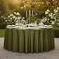 Premium Satin (Wrinkle-Resistant) 120" Round Tablecloth - Olive Green Garden Reception