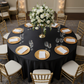 Premium Satin (Wrinkle-Resistant) 132" Round Tablecloth - Black