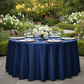 Premium Satin (Wrinkle-Resistant) 132" Round Tablecloth - Navy Blue