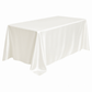 Premium Satin (Wrinkle-Resistant) 90"x132" Rectangular Tablecloth Ivory angled view
