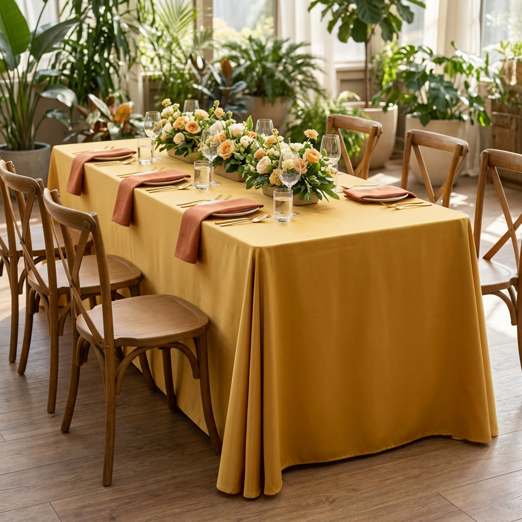 Antique gold satin retirement lunch