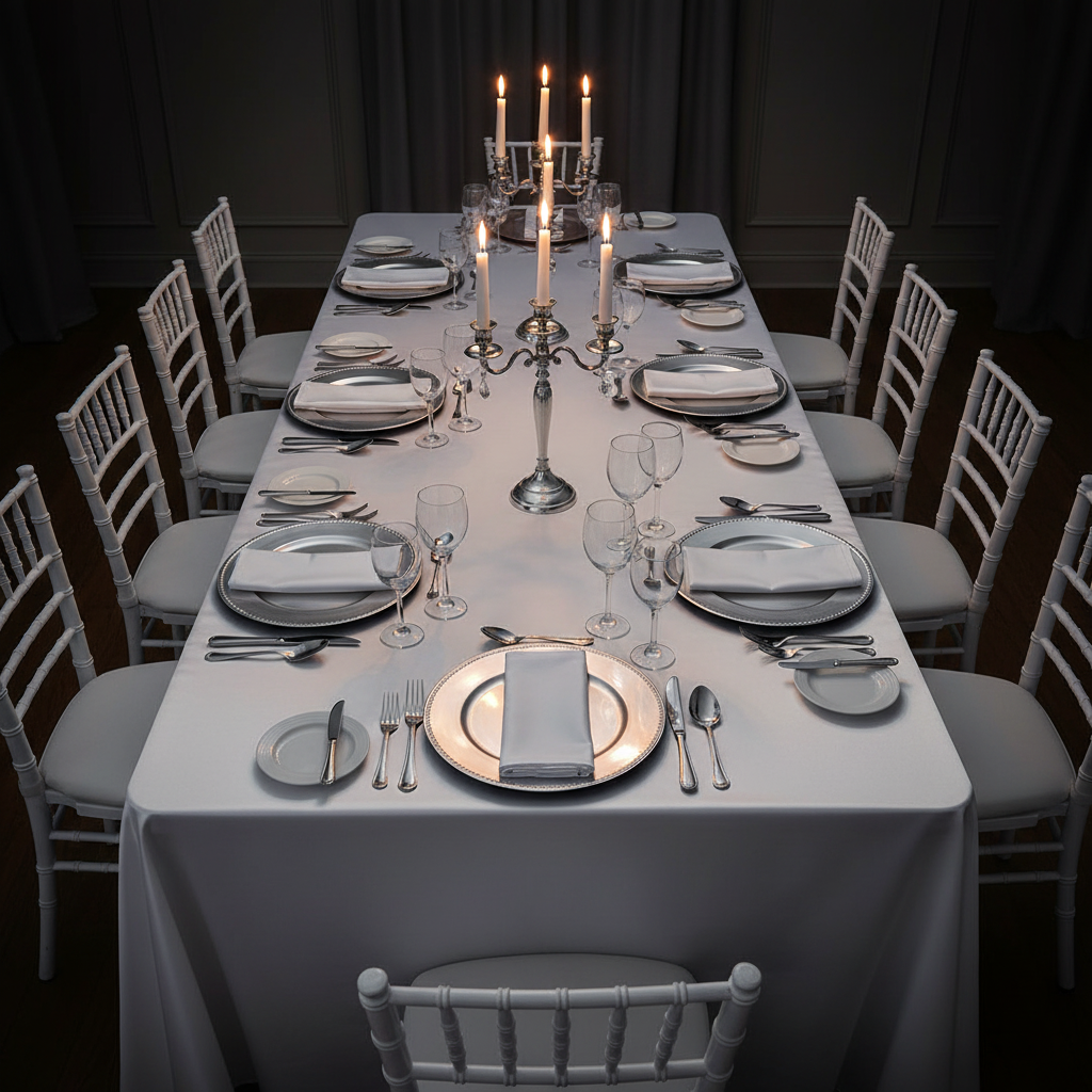 Premium Satin (Wrinkle-Resistant) 90"x156" Rectangular Tablecloth - White