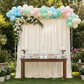 Premium Satin (Wrinkle-Resistant) Backdrop Panel/Drape Ivory behind a dessert table for a baby shower