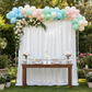 Premium Satin (Wrinkle-Resistant) Backdrop Panel/Drape White
outdoor Baby Shower setup with balloons and florals