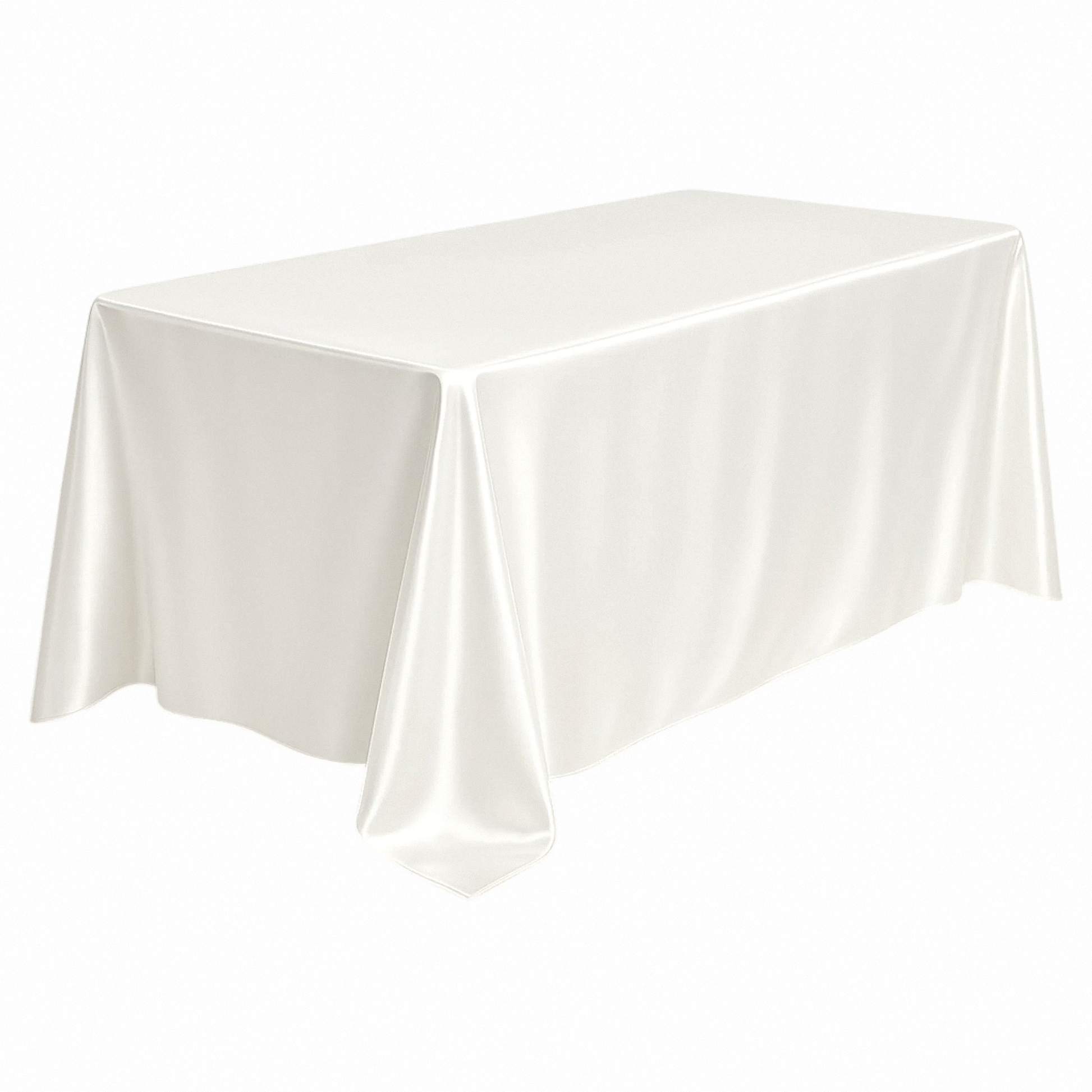 Premium Satin (Wrinkle-Resistant) King 108"x156" Rectangular Tablecloth - Ivory