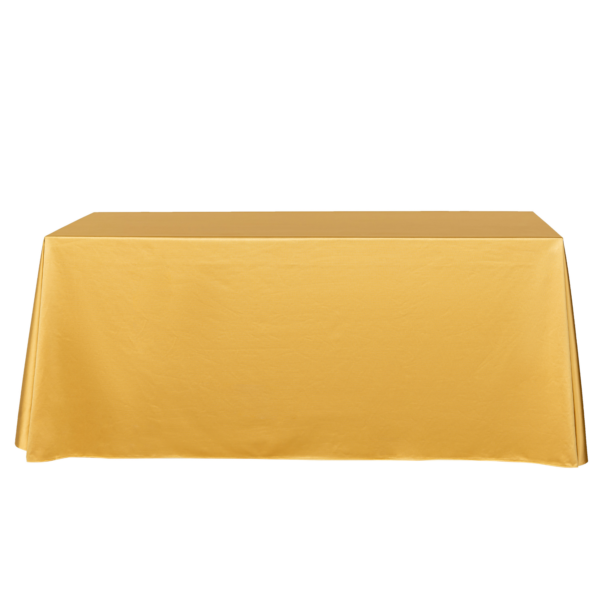 Premium Satin (Wrinkle-Resistant) 90"x132" Rectangular Tablecloth - Gold Antique