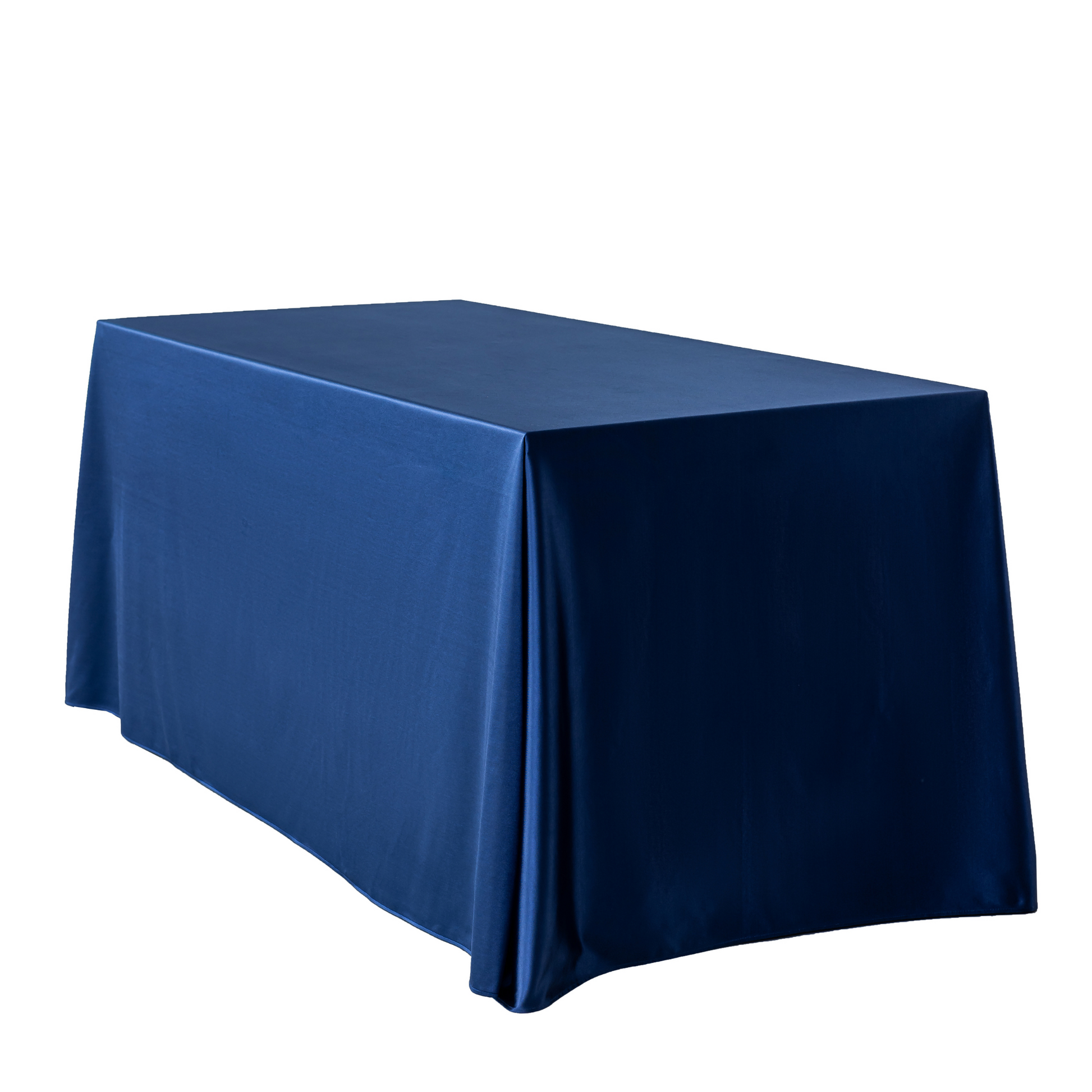 Premium Satin (Wrinkle-Resistant) 90"x156" Rectangular Tablecloth - Navy Blue