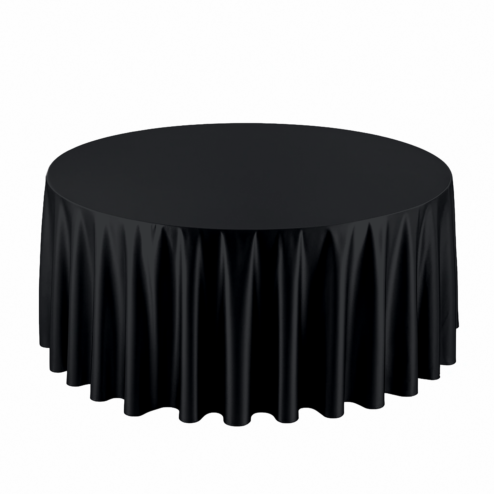 Premium Satin (Wrinkle-Resistant) Round Tablecloth Black - CV Linens