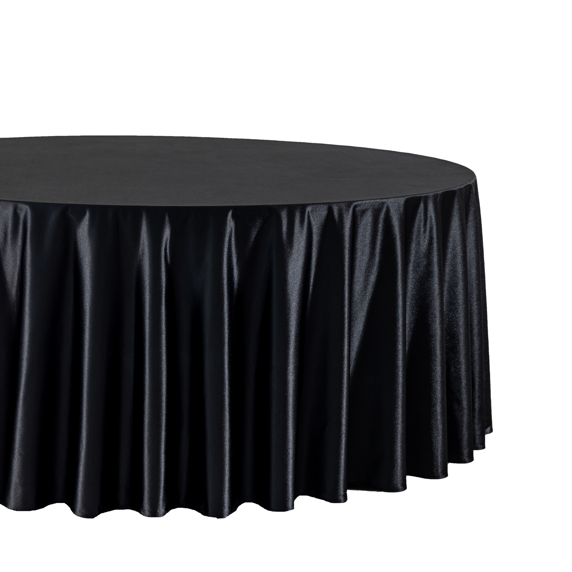 Premium Satin (Wrinkle-Resistant) 120" Round Tablecloth - Black
