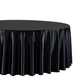 Premium Satin (Wrinkle-Resistant) 132" Round Tablecloth - Black
