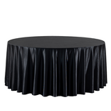 Premium Satin (Wrinkle-Resistant) 120" Round Tablecloth - Black