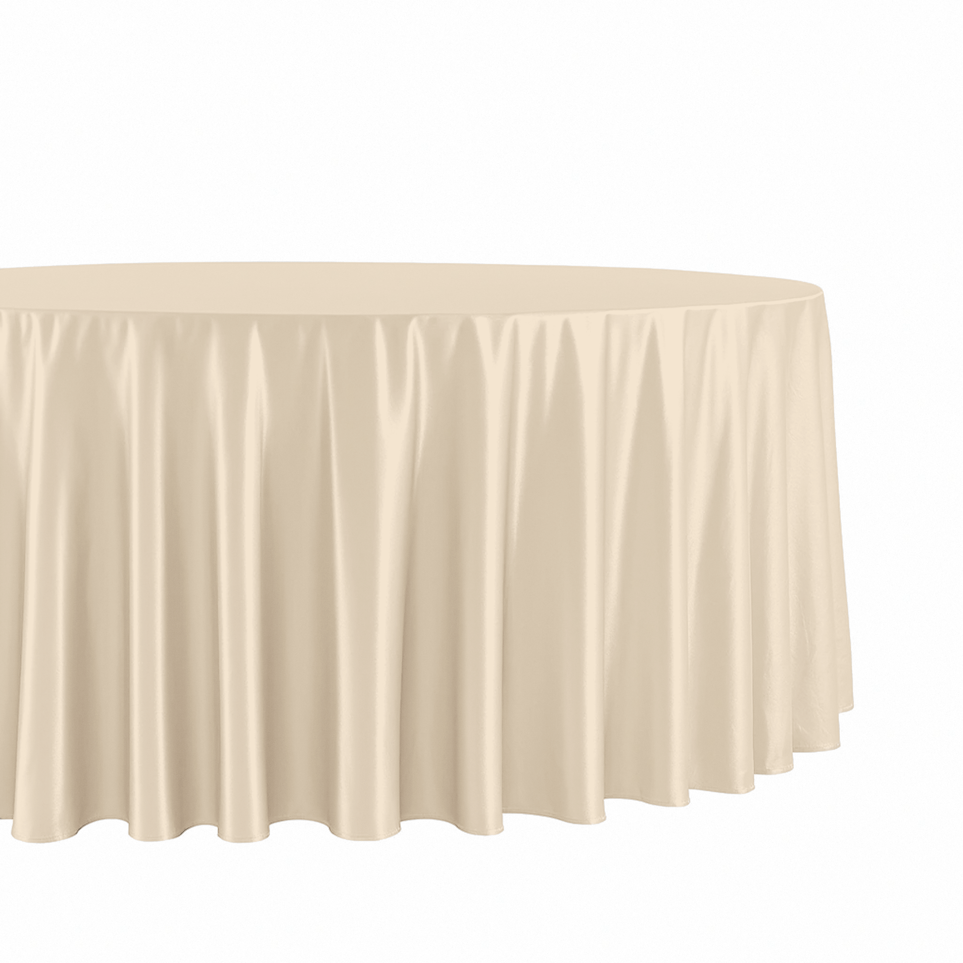 Premium Satin (Wrinkle-Resistant) Round Tablecloth Champagne close up