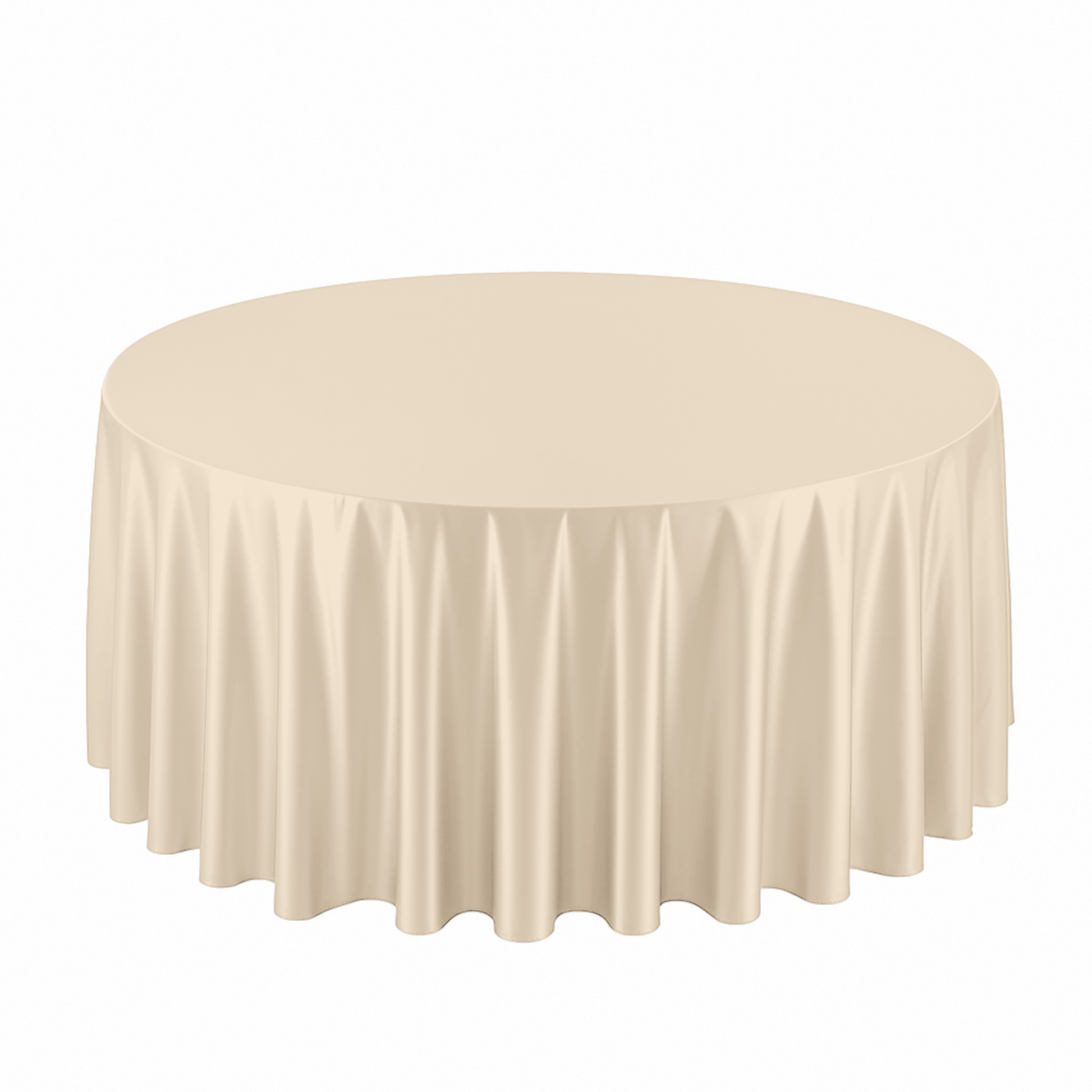 Premium Satin (Wrinkle-Resistant) Round Tablecloth Champagne - CV Linens