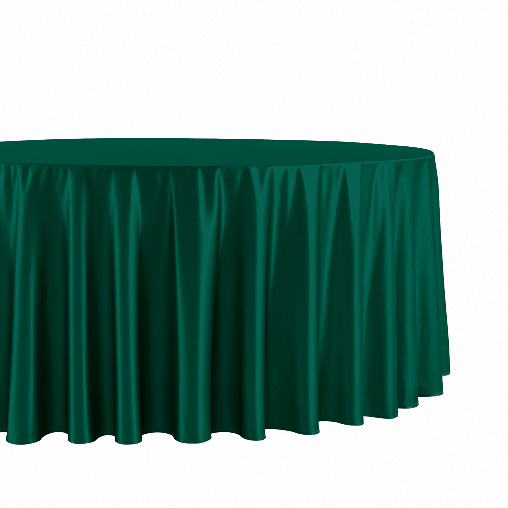 Premium Satin (Wrinkle-Resistant) Round Tablecloth Emerald Green close up
