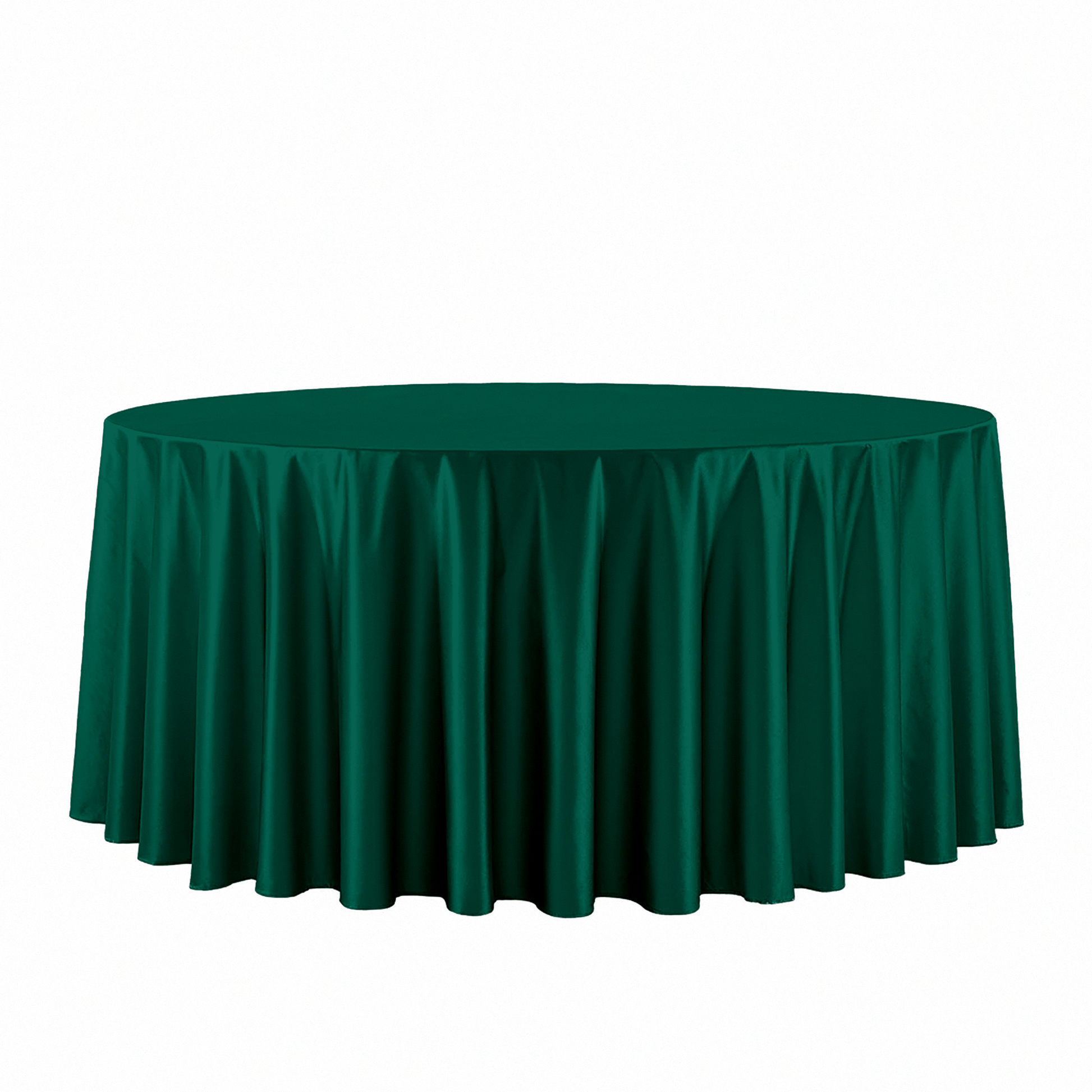 Premium Satin (Wrinkle-Resistant) Round Tablecloth Emerald Green full view
