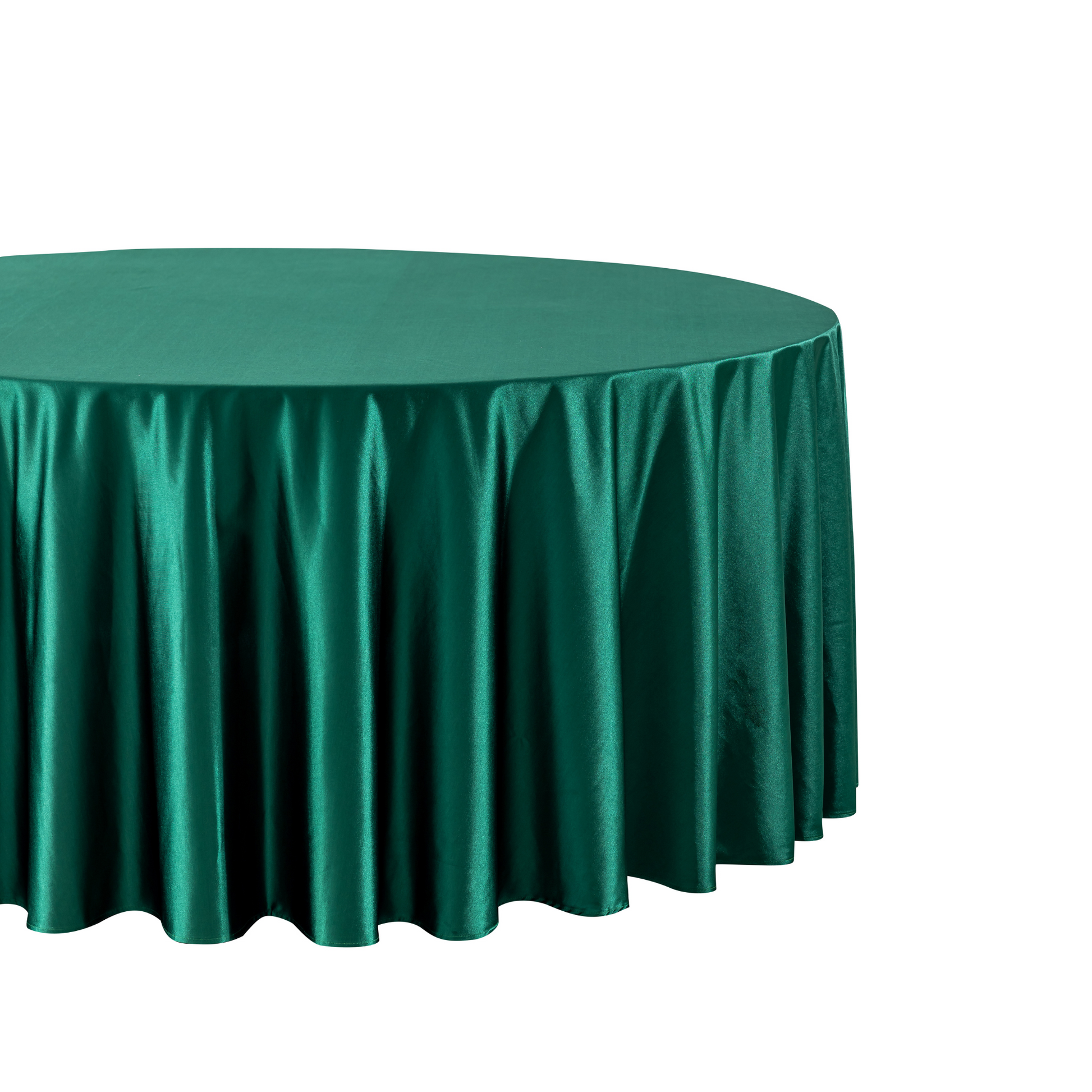 Premium Satin (Wrinkle-Resistant) 120" Round Tablecloth - Emerald Green
