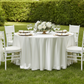 outdoor garden party using Premium Satin (Wrinkle-Resistant) Round Tablecloth - Ivory 

