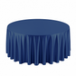 Premium Satin (Wrinkle-Resistant) Round Tablecloth Navy Blue  birds eye view