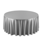 Premium Satin (Wrinkle-Resistant) 120" Round Tablecloth - Silver