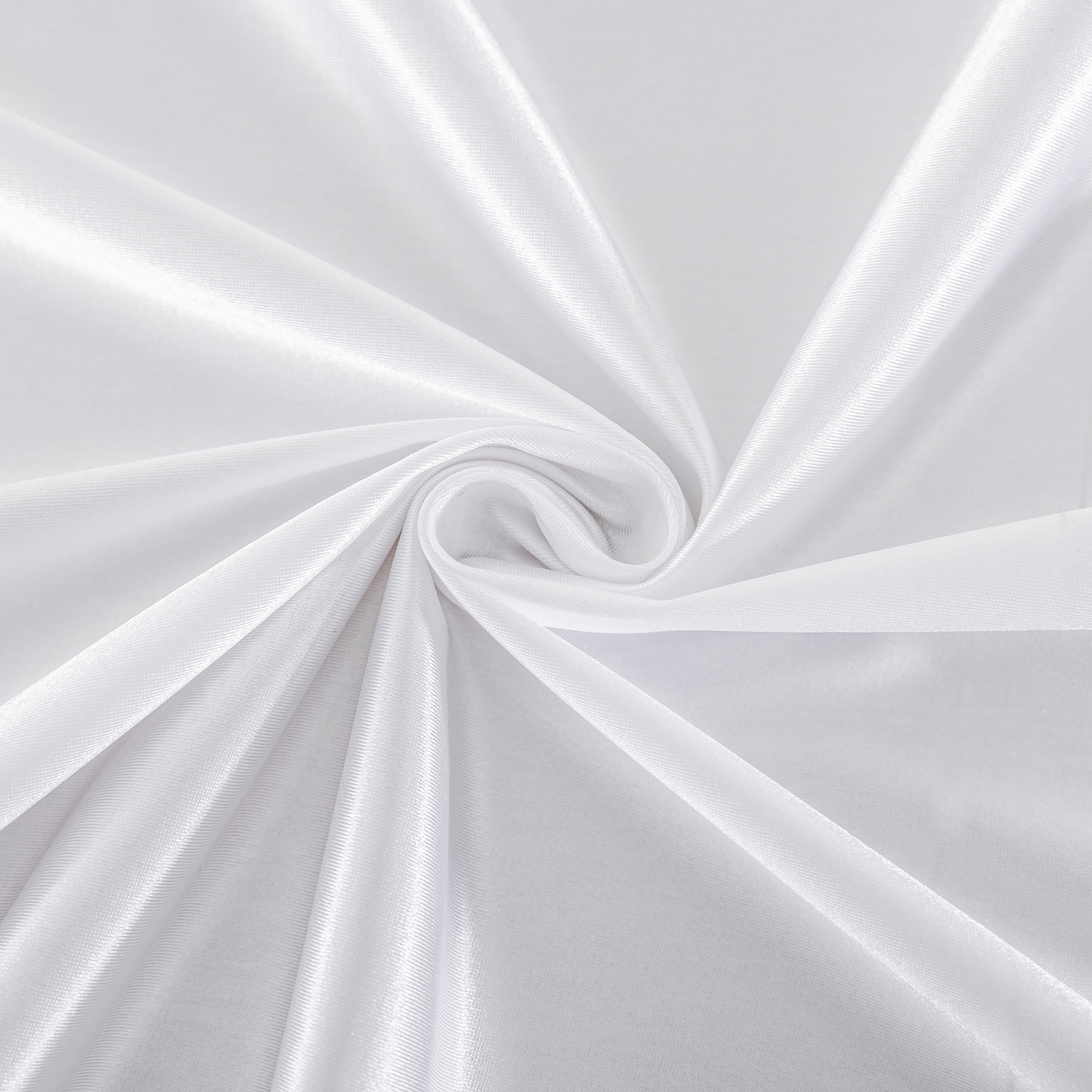 Premium Satin (Wrinkle-Resistant) 132" Round Tablecloth - White
