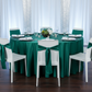 intimate wedding setup with Premium Satin (Wrinkle-Resistant) 120" Round Tablecloth - Emerald Green 
