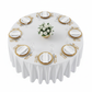 top view of Premium Satin (Wrinkle-Resistant) 120" Round Tablecloth - White 