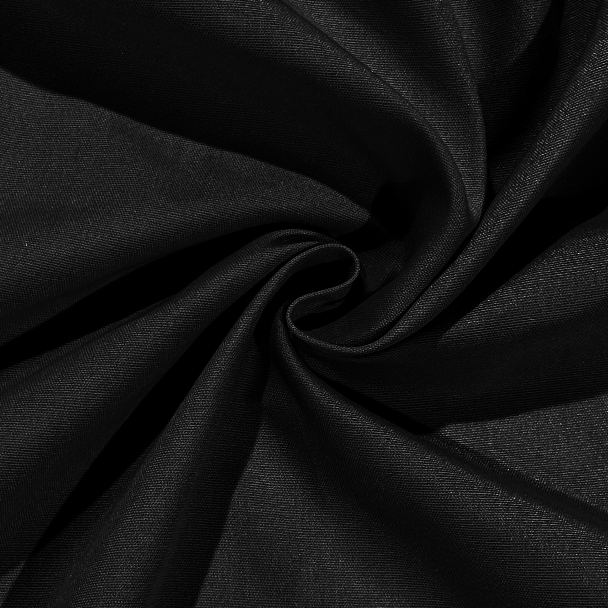 Premium Spun Polyester Black fabric close