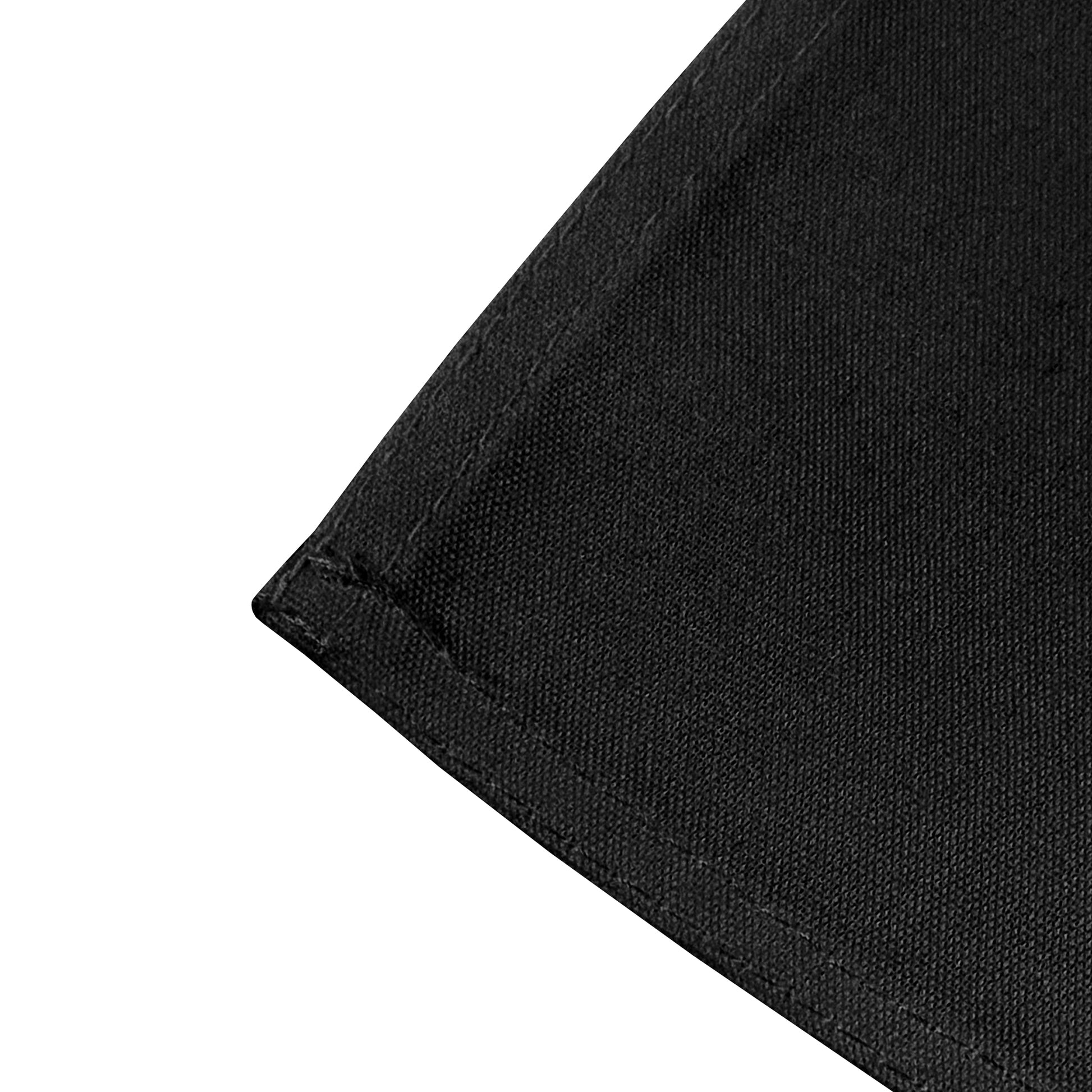 Premium Spun Polyester Napkin 20"x20" Black corner close up