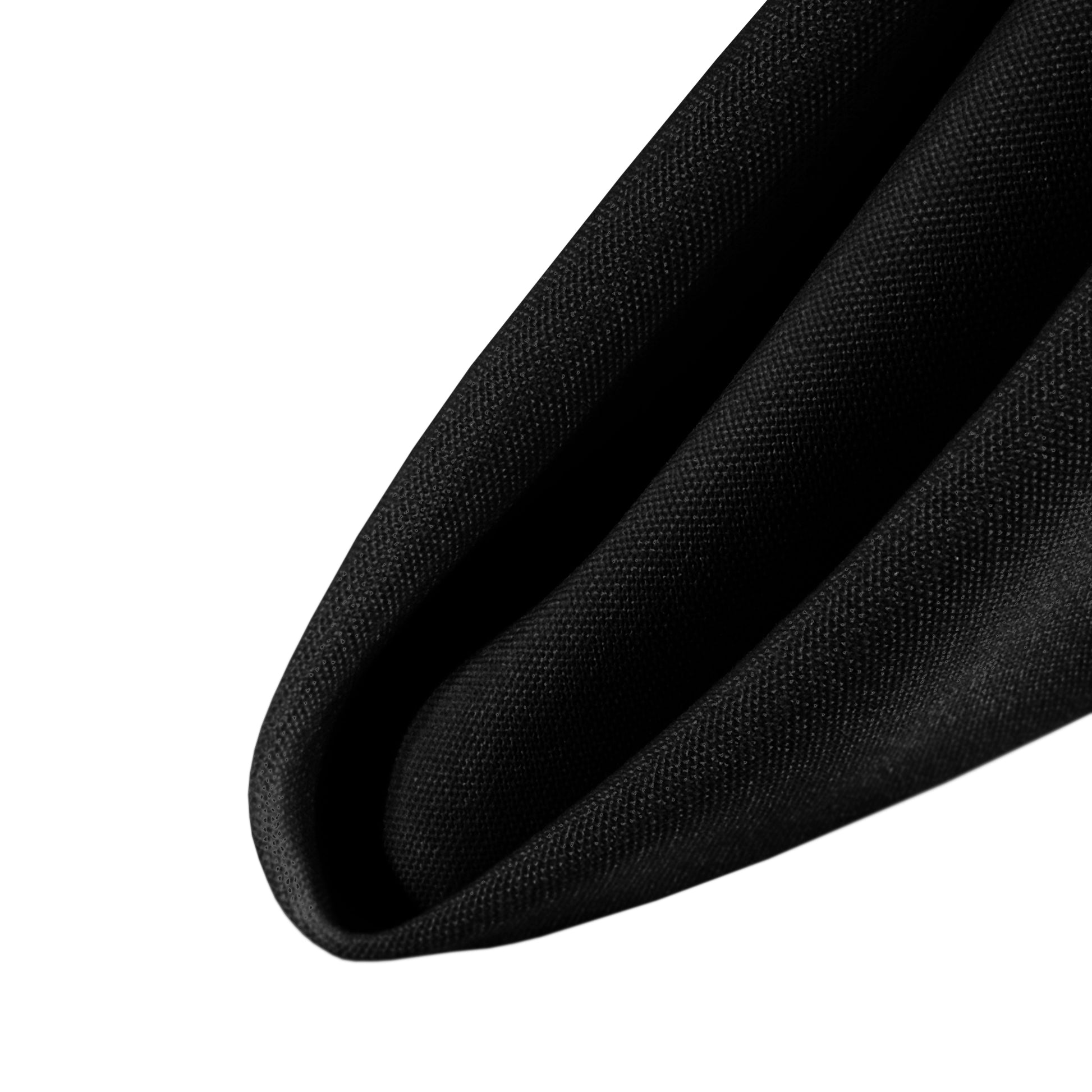 Premium Spun Polyester Napkin 20"x20" Black fold close up