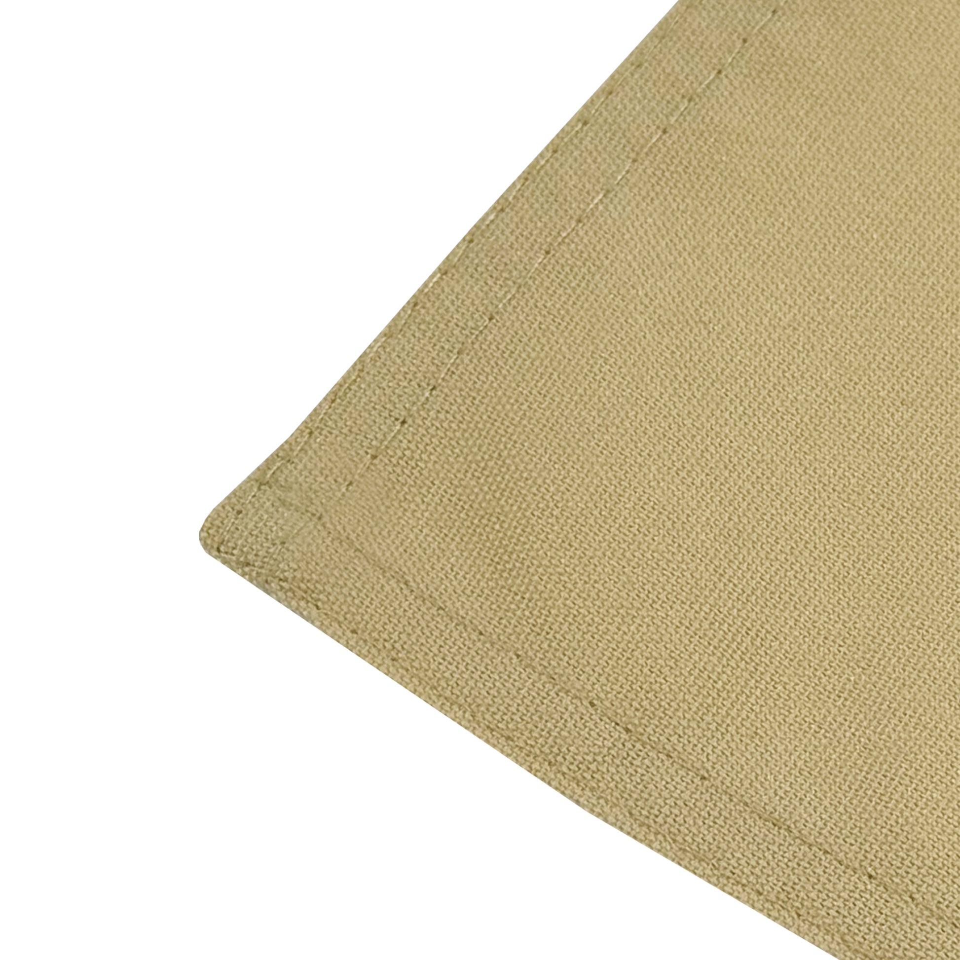 Premium Spun Polyester Napkin 20"x20" Champagne close up of corner 