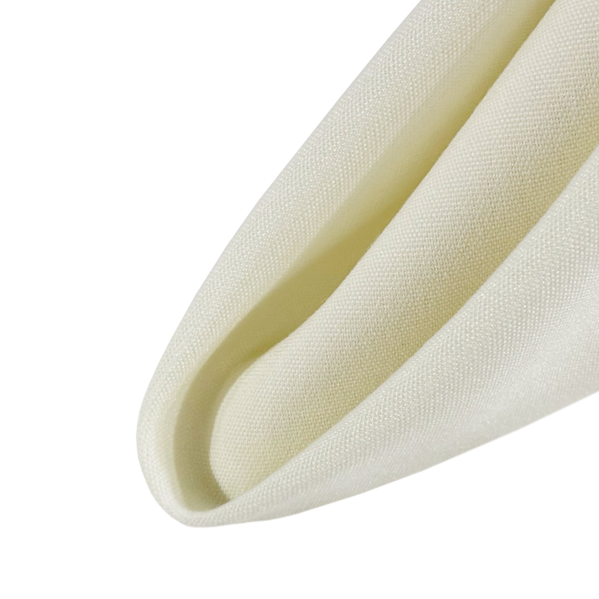 Premium Spun Polyester Napkin 20"x20" Ivory fold close up
