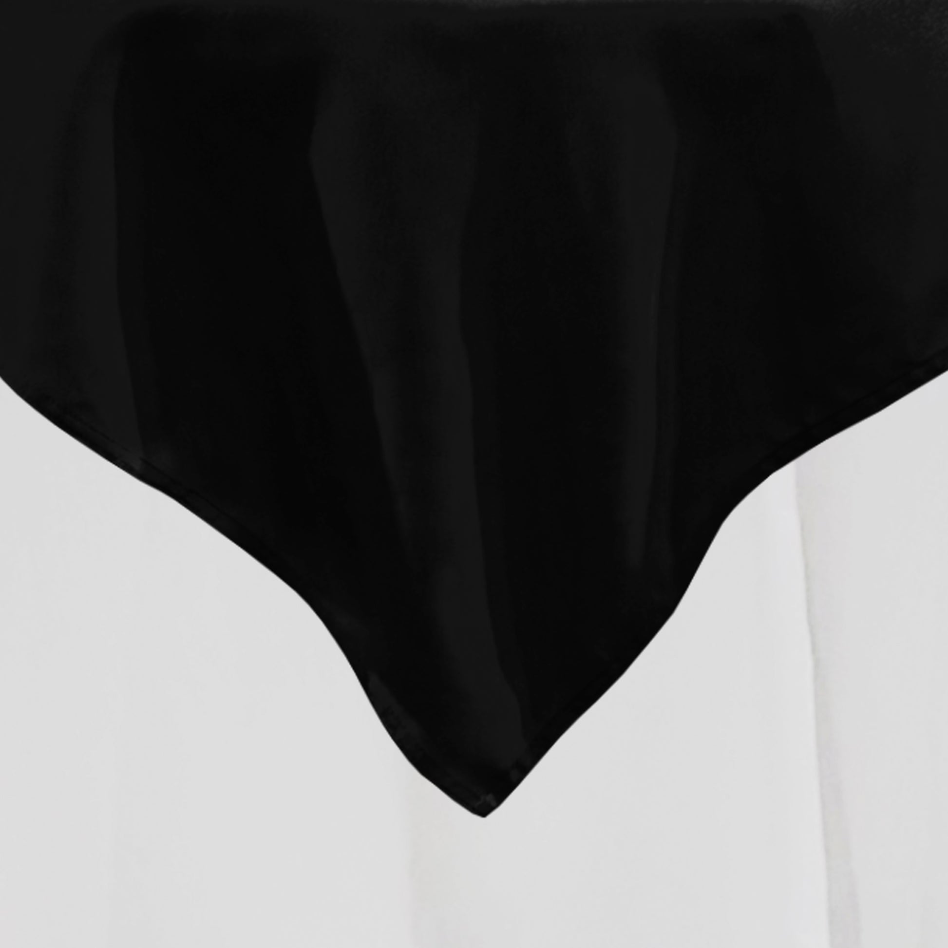 Premium Spun Polyester Square 90"x90" Overlay/Tablecloth Black 