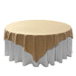Premium Spun Polyester Square 90"x90" Overlay/Tablecloth Champagne front view
