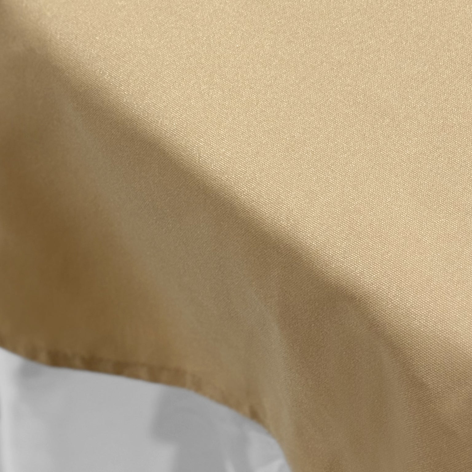 Premium Spun Polyester Square 90"x90" Overlay/Tablecloth Champagne close up