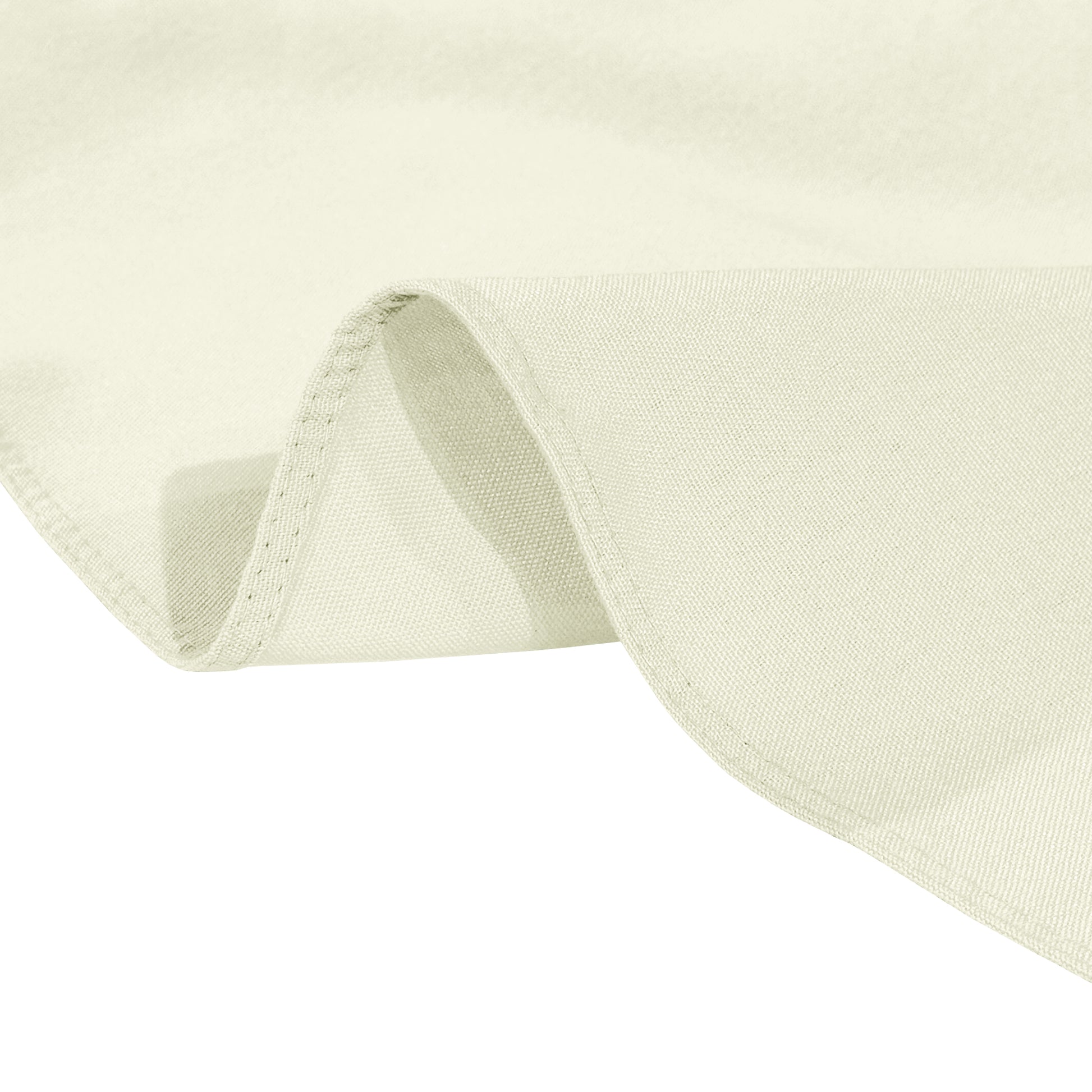 Premium Spun Polyester Square 90x90 Overlay Tablecloth Ivory hemmed finish