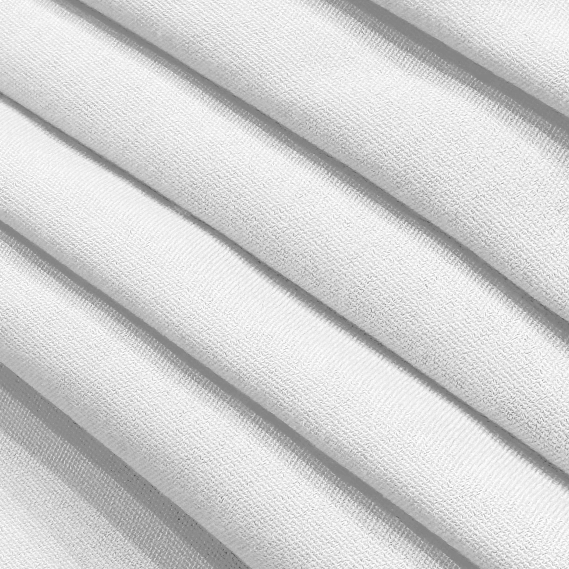 Premium White Spun Polyester fabric close up