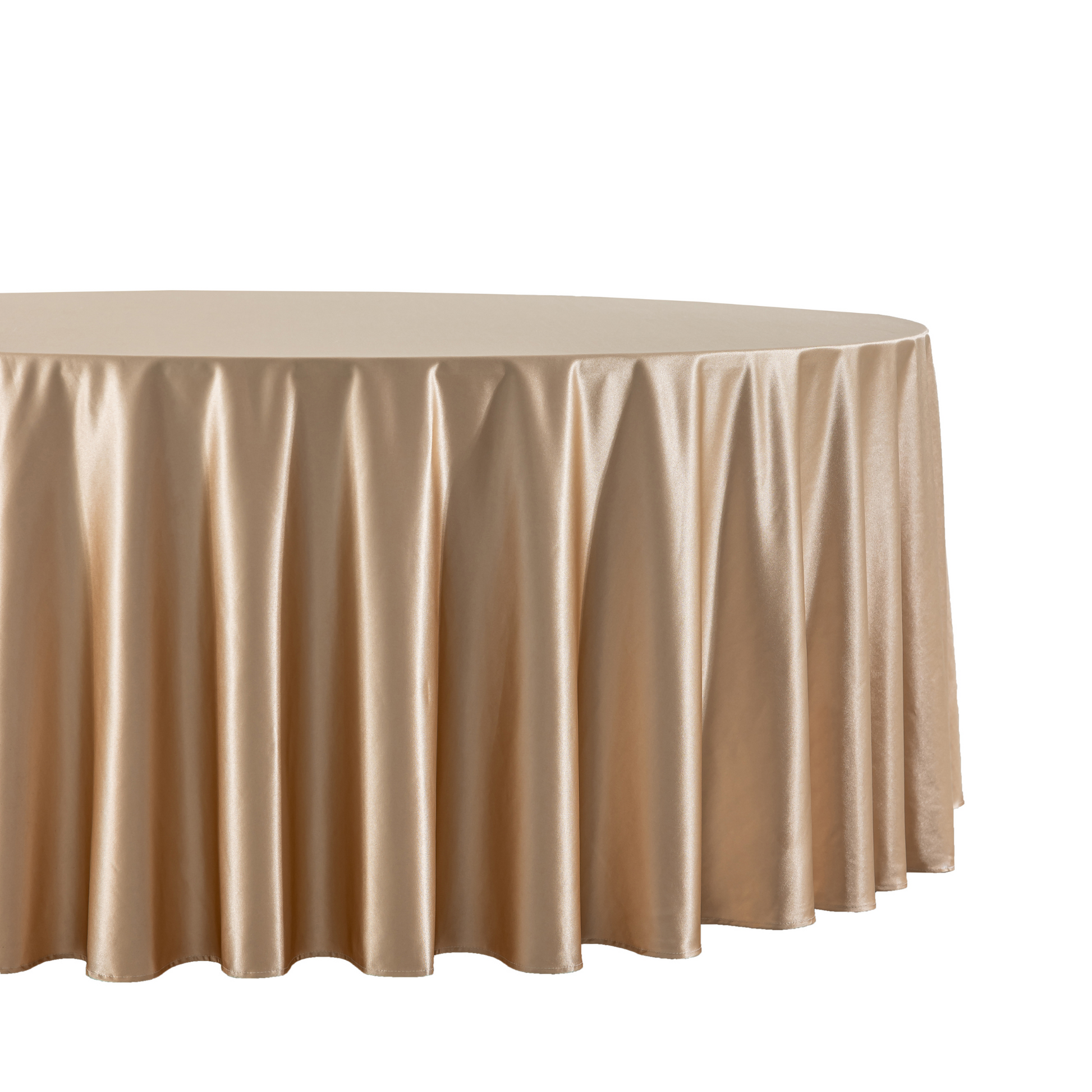 Premium Satin (Wrinkle-Resistant) 132" Round Tablecloth - Champagne