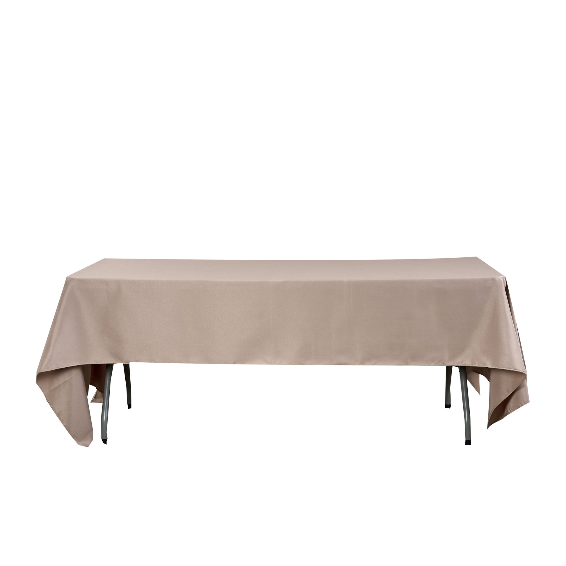 Rectangular Premium Polyester Tablecloth 60"x126" Taupe front view