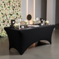 makeup brand launch day with Rectangular 6 FT Spandex Table Cover - Black