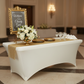 Rectangular 8 FT Spandex Table Cover - Ivory for charity gala annual celebration