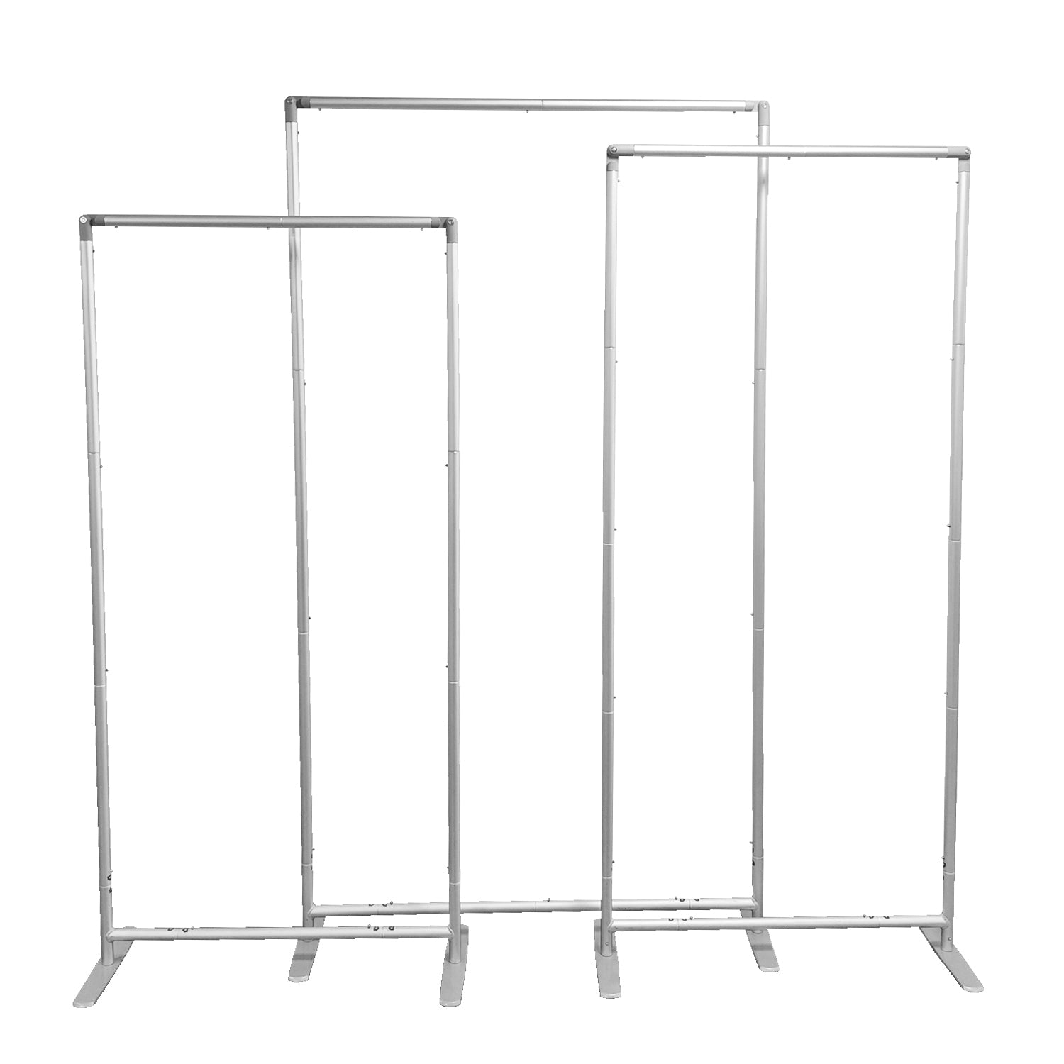 3 pc/set Heavy Duty Rectangular Backdrop Frame Stands - Silver - CV Linens™