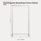 Infographic photo of 3 pc/set Heavy Duty Rectangular Backdrop Frame Stands - Silver