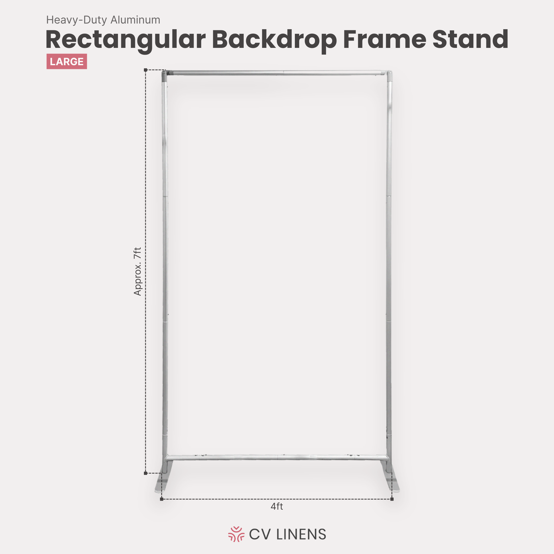 Infographic photo of 3 pc/set Heavy Duty Rectangular Backdrop Frame Stands - Silver