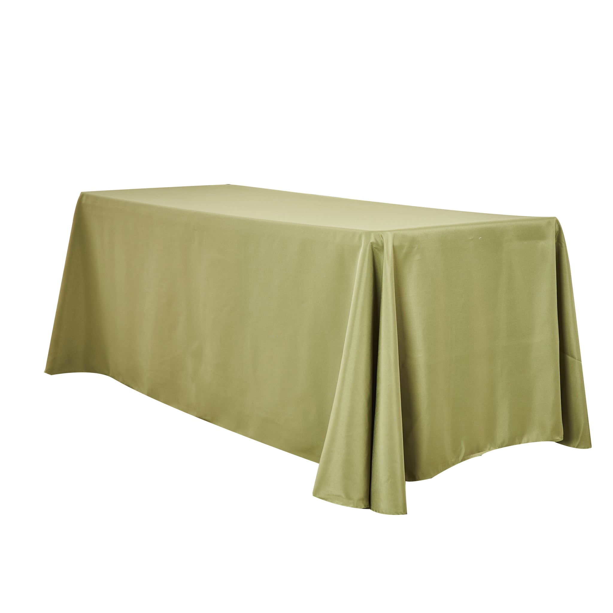 Rectangular Oblong Premium Polyester Tablecloth Moss Green angled view