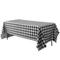 Rectangular tablecloth 60x120 waterproof vinyl flannel backing checkered design black side view
