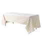 Rectangular tablecloth 60x120 waterproof vinyl flannel backing checkered design champagne side view